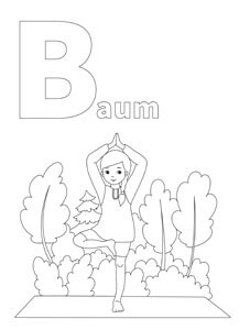 YOGA-ALPHABET Malbild Baum