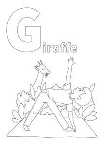 YOGA-ALPHABET Malbild Giraffe