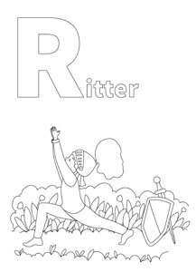 YOGA-ALPHABET Malbild Ritter