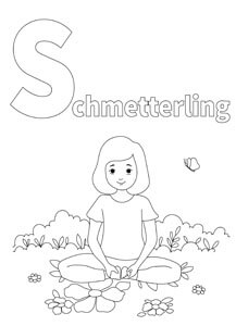 YOGA-ALPHABET Malbild Schmetterling