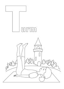 YOGA-ALPHABET Malbild Turm