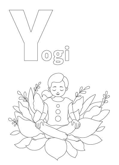 YOGA-ALPHABET Malbild Yogi