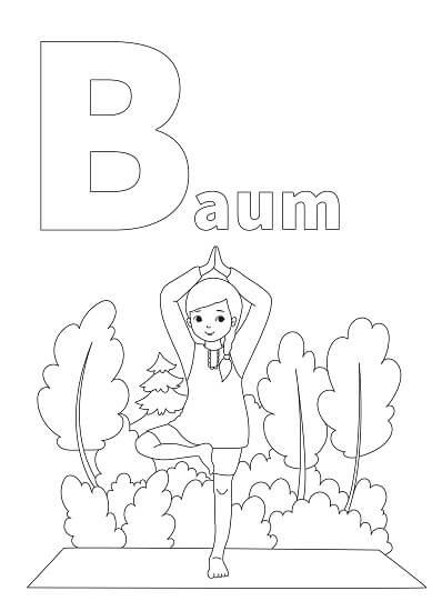 YOGA-ALPHABET Malbild Baum